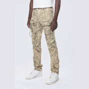 Smoke Rise Slim Multi Cargo Pocket Pants - Khaki Hunting Camo