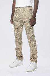 Slim Multi Cargo Pocket Pants - Khaki Hunting Camo