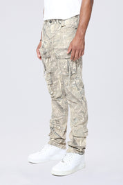 Slim Multi Cargo Pocket Pants - Khaki Hunting Camo