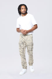 Slim Multi Cargo Pocket Pants - Khaki Hunting Camo