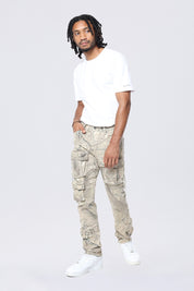 Slim Multi Cargo Pocket Pants - Khaki Hunting Camo