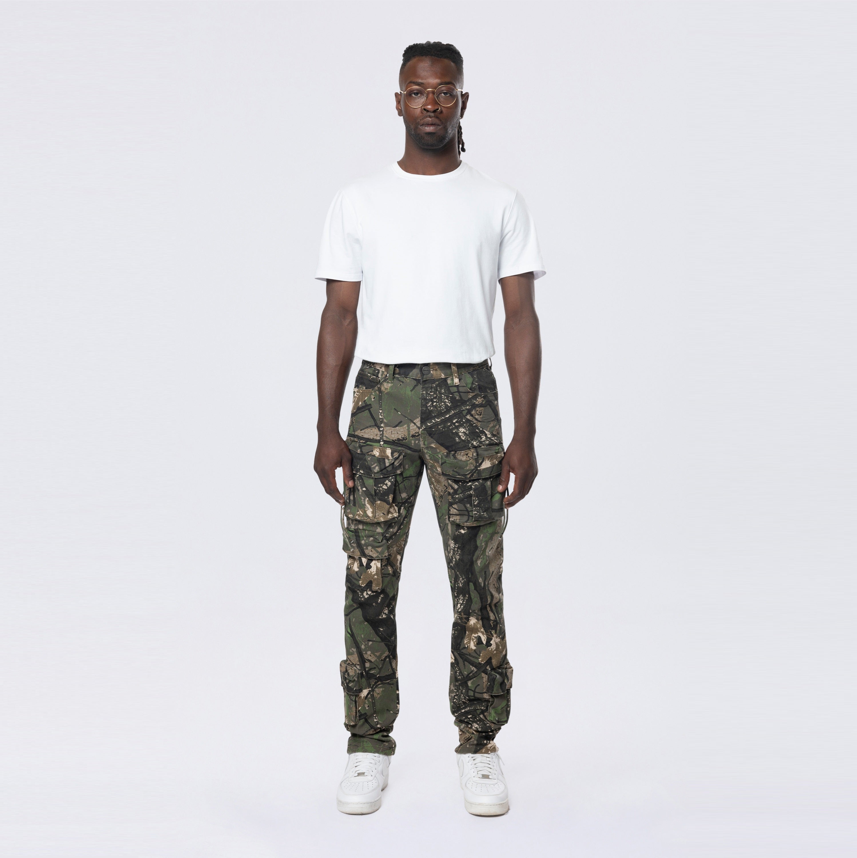 Slim Multi Cargo Pocket Pants - Tree Camo
