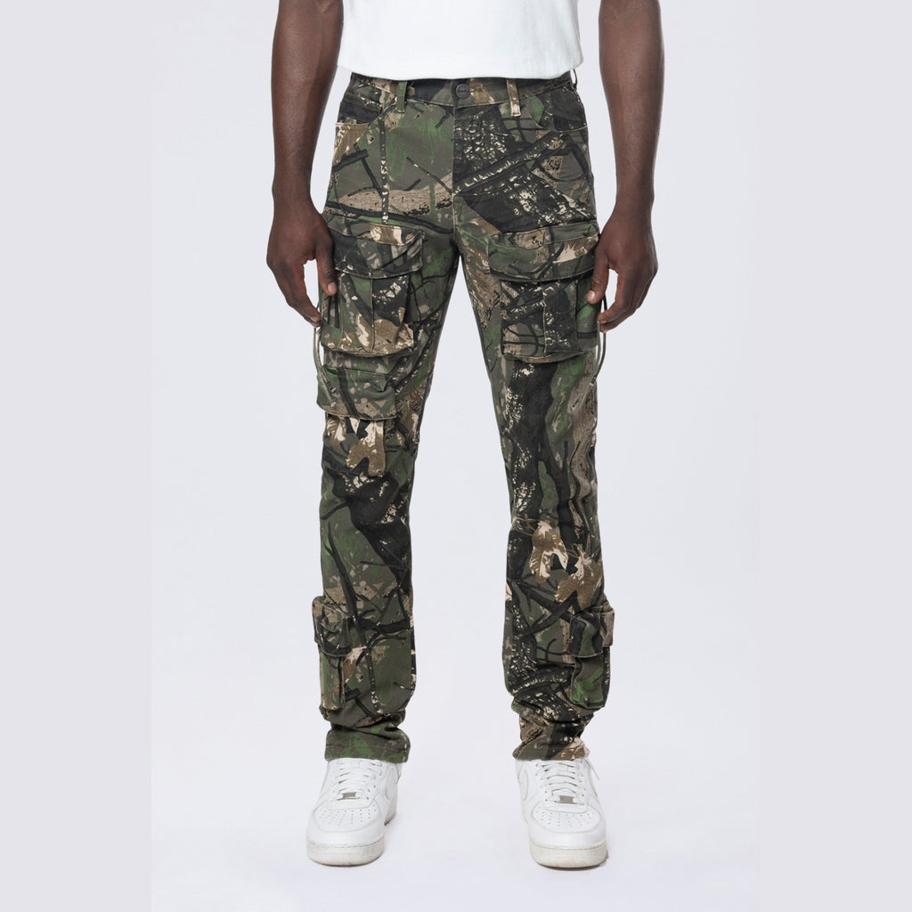 Smoke Rise Slim Multi Cargo Pocket Pants - Tree Camo