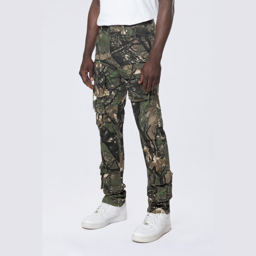 Smoke Rise Slim Multi Cargo Pocket Pants - Tree Camo