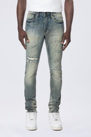 Slim Tapered Vintage Washed Jeans - Faro Blue