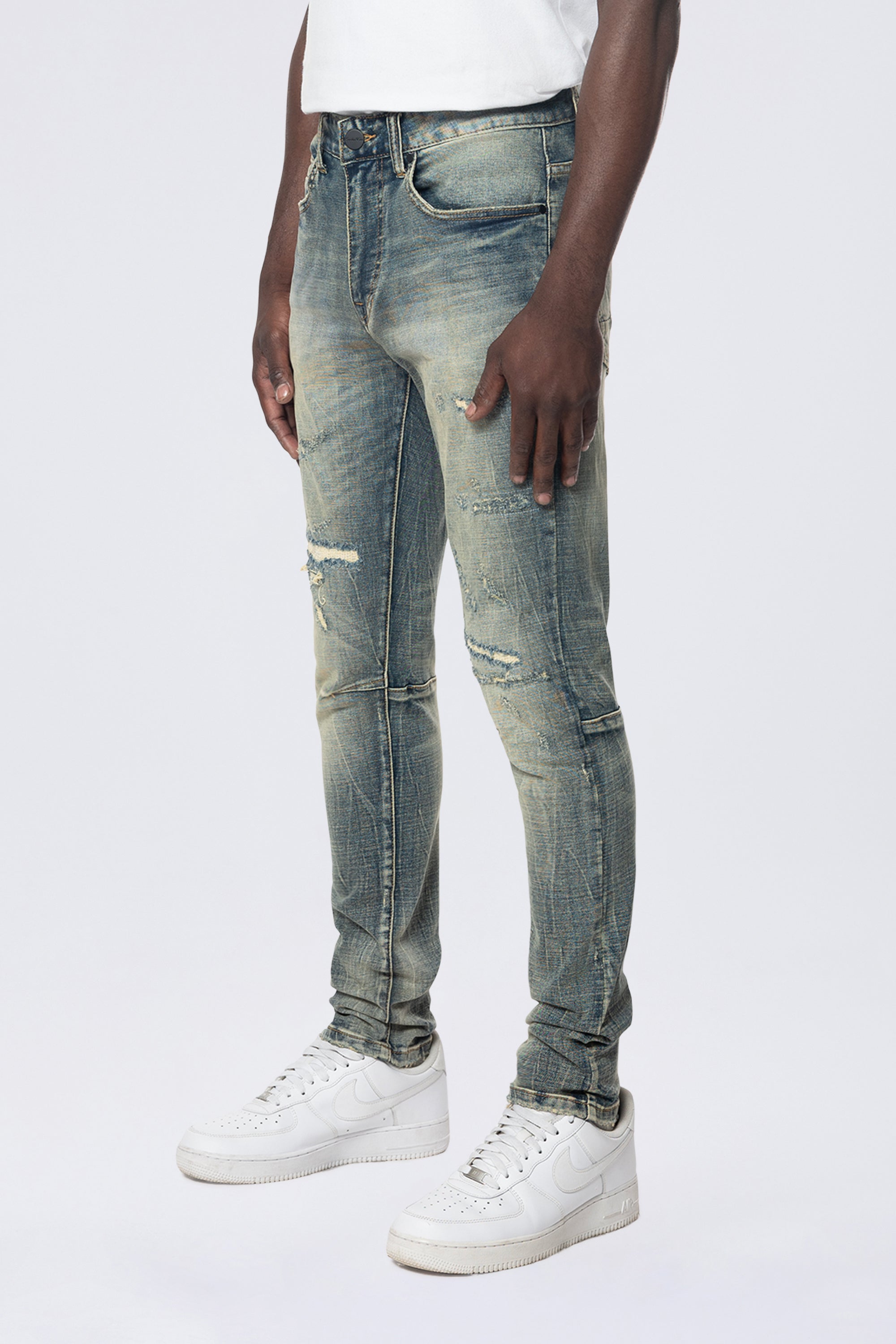 Slim Tapered Vintage Washed Jeans - Faro Blue