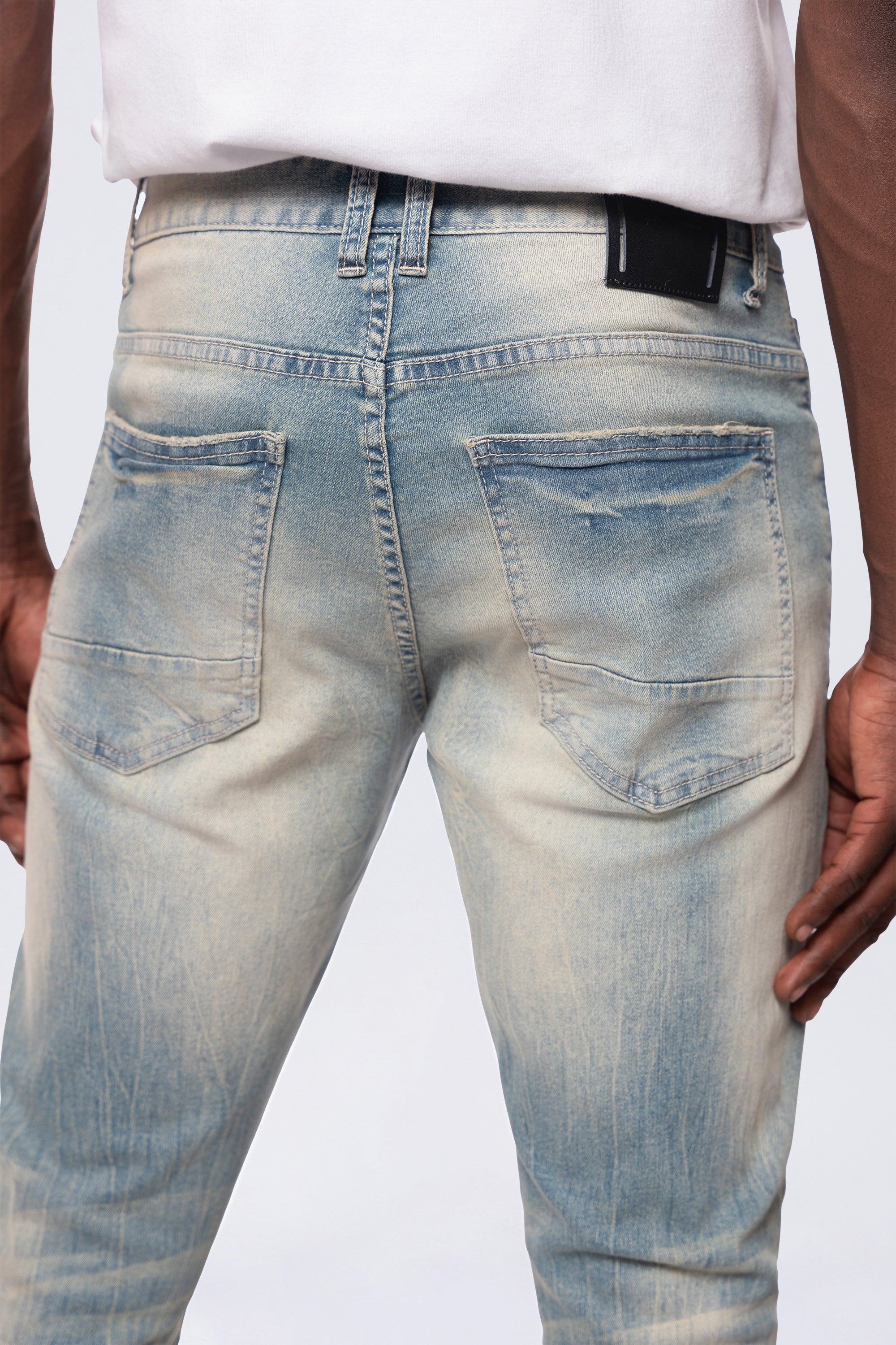 Slim Tapered Vintage Washed Jeans - Munich Blue