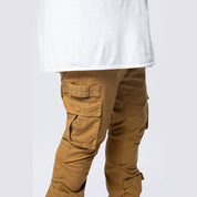 Smoke Rise Big and Tall Big and Tall - Stacked Flared Cargo Strap Canvas Pants - Wheat