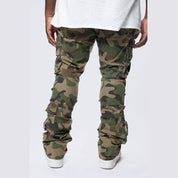 Smoke Rise Big and Tall Big and Tall - Stacked Flared Cargo Strap Canvas Pants - Wood Camo