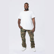 Smoke Rise Big and Tall Big and Tall - Stacked Flared Cargo Strap Canvas Pants - Wood Camo