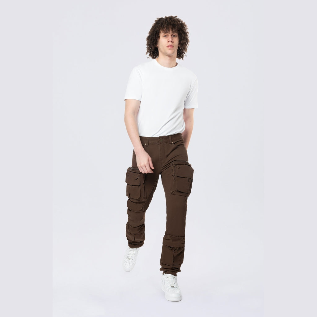 Smoke Rise Long Slim 5 Pocket Cargo Twill Pants - Bison