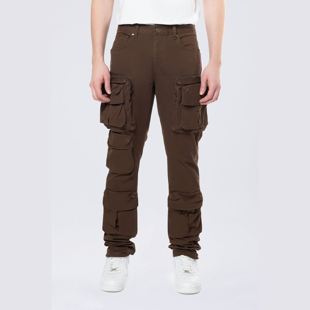 Smoke Rise Long Slim 5 Pocket Cargo Twill Pants - Bison