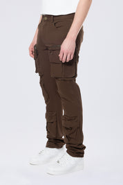 Long Slim 5 Pocket Cargo Twill Pants - Bison