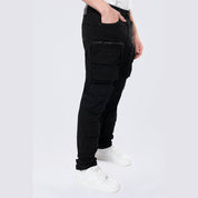 Smoke Rise Long Slim 5 Pocket Cargo Twill Pants - Black