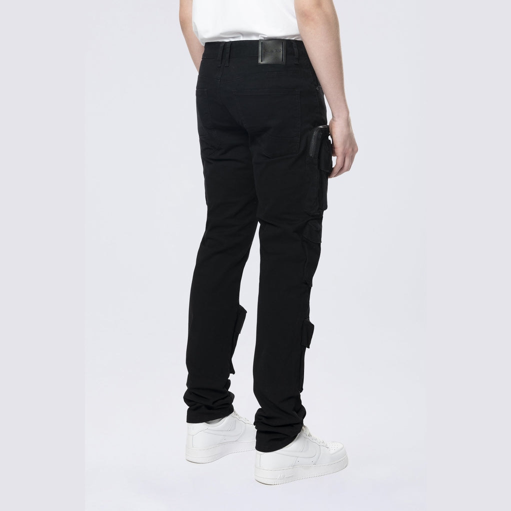 Smoke Rise Long Slim 5 Pocket Cargo Twill Pants - Black
