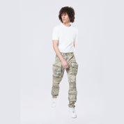 Smoke Rise Long Slim 5 Pocket Cargo Twill Pants - Khaki Camo