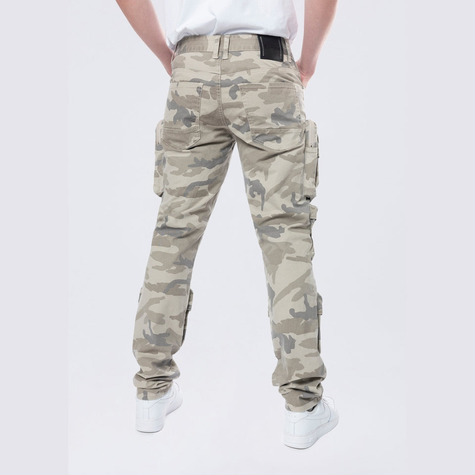 Smoke Rise Long Slim 5 Pocket Cargo Twill Pants - Khaki Camo