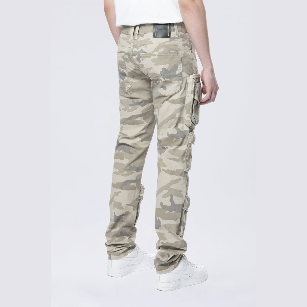 Smoke Rise Long Slim 5 Pocket Cargo Twill Pants - Khaki Camo