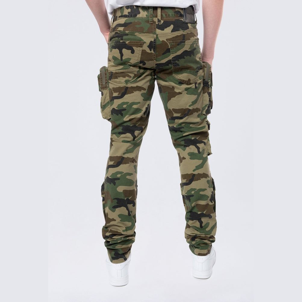 Smoke Rise Long Slim 5 Pocket Cargo Twill Pants - Wood Camo