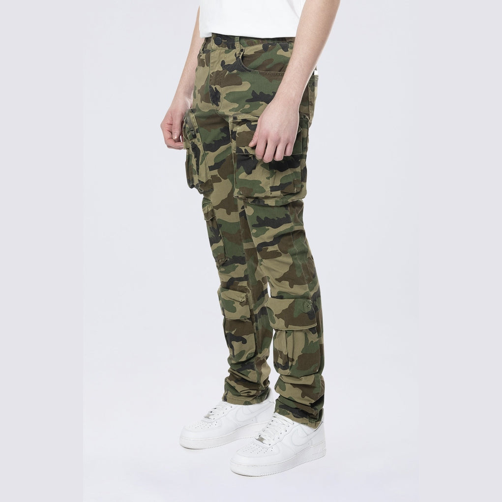 Smoke Rise Long Slim 5 Pocket Cargo Twill Pants - Wood Camo