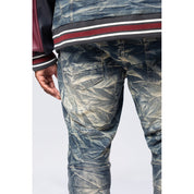 Smoke Rise Big and Tall Big and Tall - Varsity Patch Jeans - Alley Blue