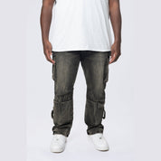 Smoke Rise Big and Tall Big and Tall - Cargo Strap Jeans - Black Dust