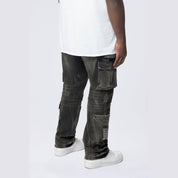 Smoke Rise Big and Tall Big and Tall - Cargo Strap Jeans - Black Dust