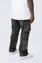 Big and Tall - Cargo Strap Jeans - Black Dust