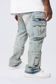 Big and Tall - Cargo Strap Jeans - Seville Blue