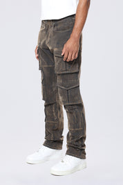Smoke Rise Straight Flocked Jeans - Rust Merino