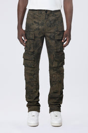 Long Straight Metallic Print Twill Pants - Hawthorne