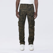 Long Straight Metallic Print Twill Pants - Hawthorne