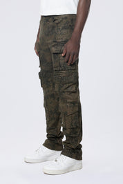 Long Straight Metallic Print Twill Pants - Hawthorne