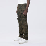Long Straight Metallic Print Twill Pants - Hawthorne