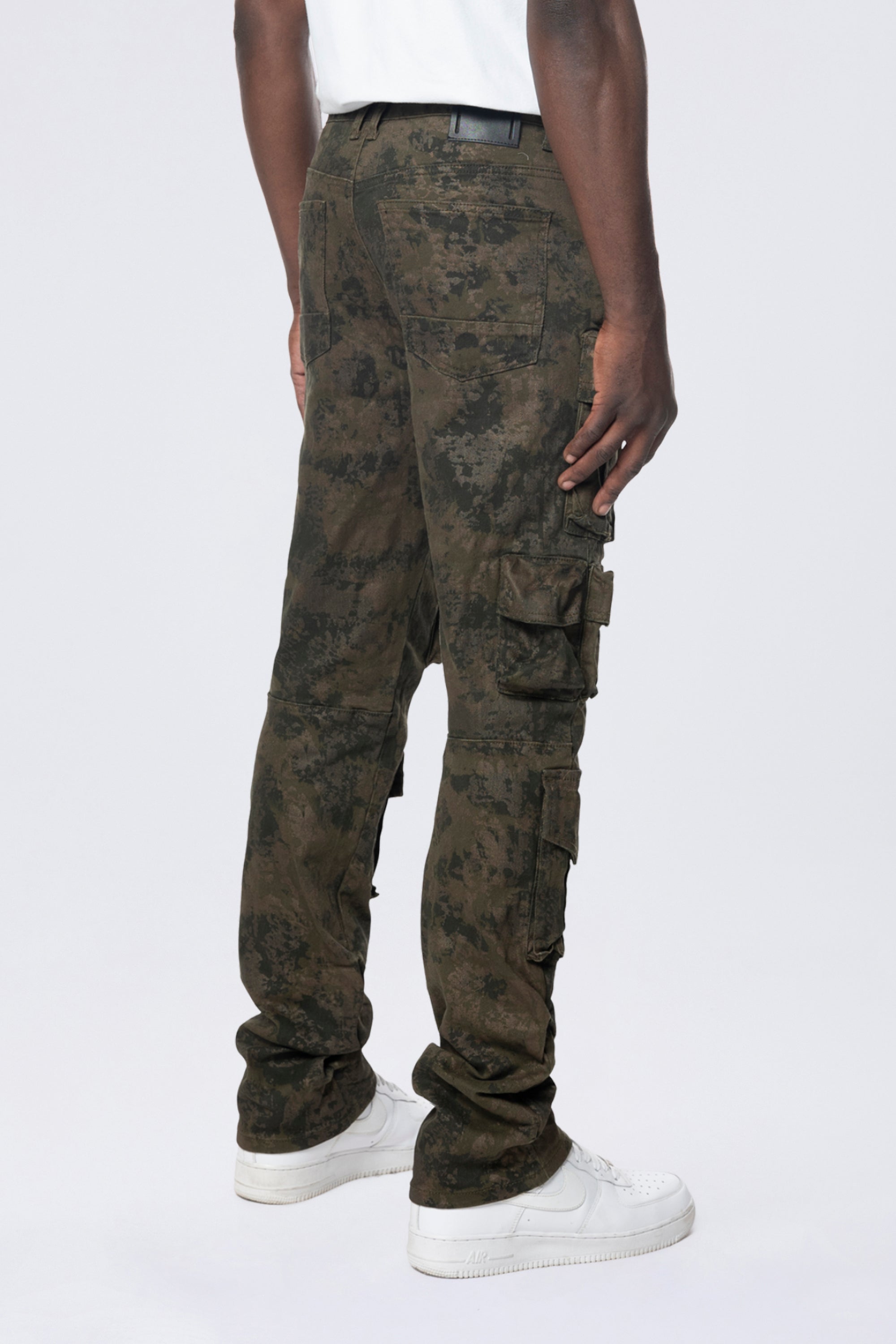 Long Straight Metallic Print Twill Pants - Hawthorne