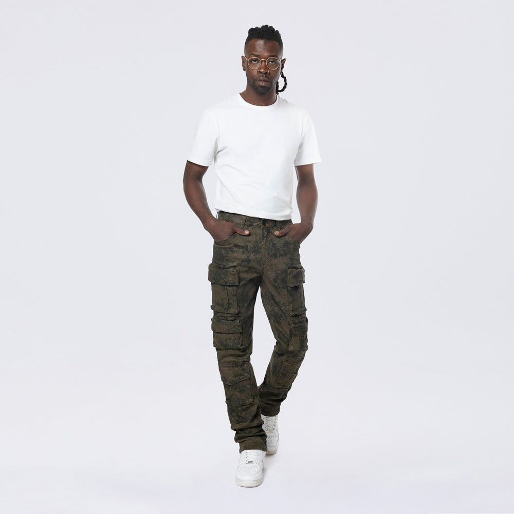 Long Straight Metallic Print Twill Pants - Hawthorne
