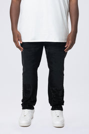 Big and Tall - Color Flocked Jeans - Dorset Black