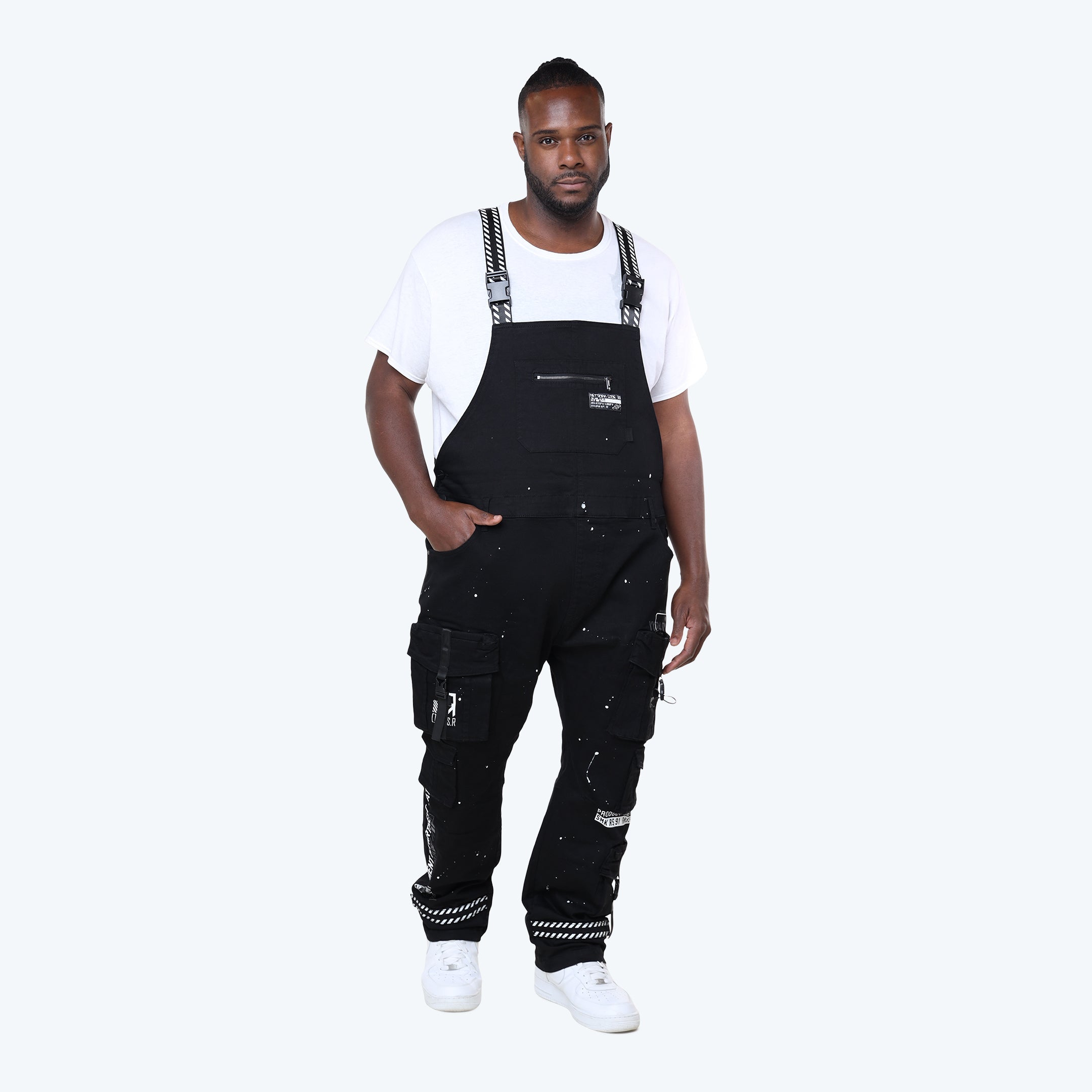 Big and Tall - Utility Twill Overalls - Black