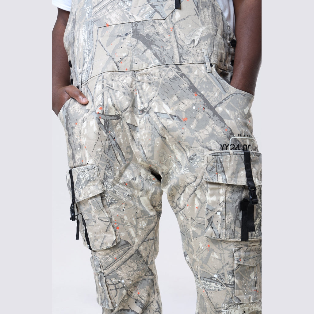 Smoke Rise Big and Tall Big and Tall - Utility Twill Overalls - Khaki Hunting Camo