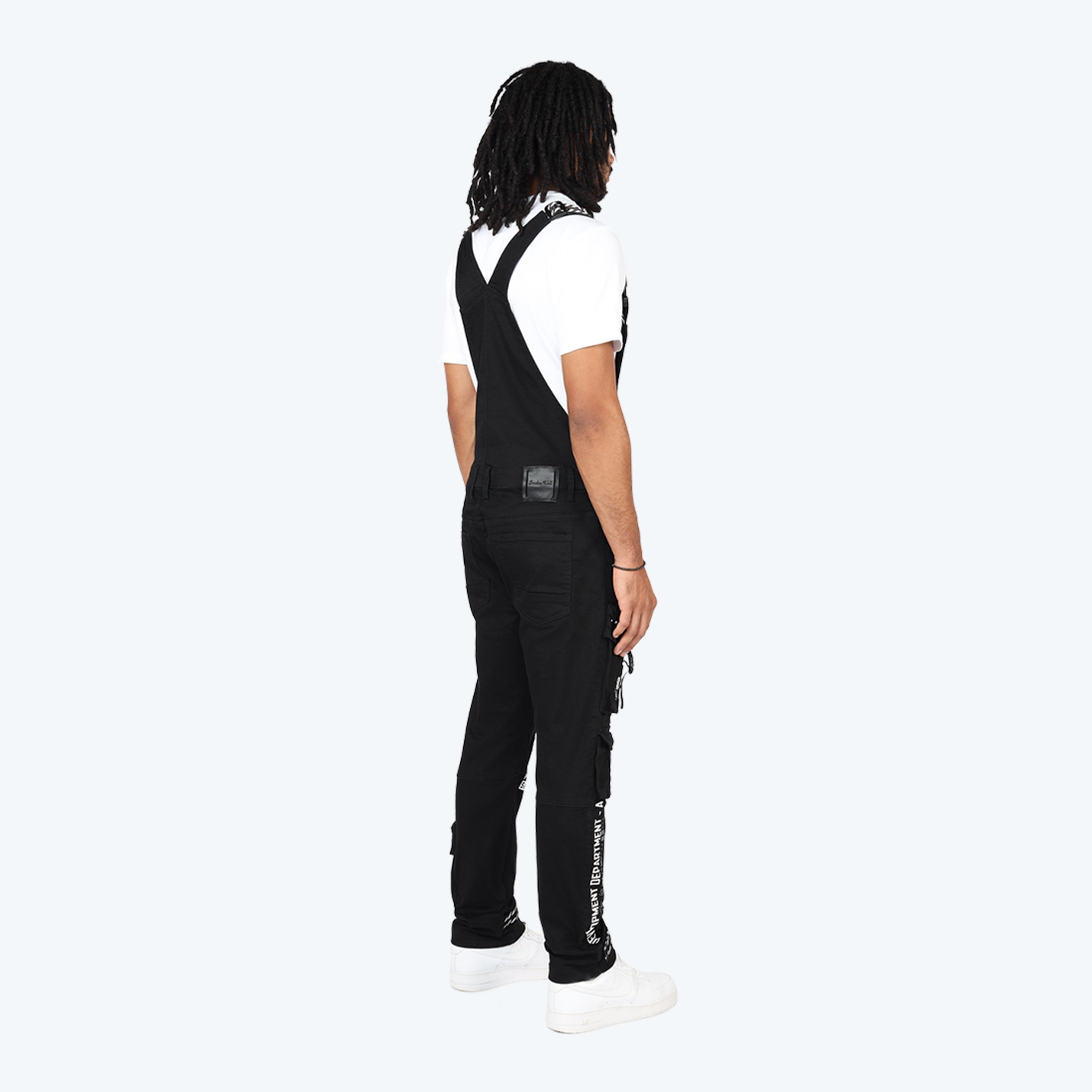 Slim Tapered Utility Twill Overalls - Black
