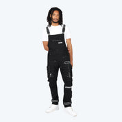 Slim Tapered Utility Twill Overalls - Black