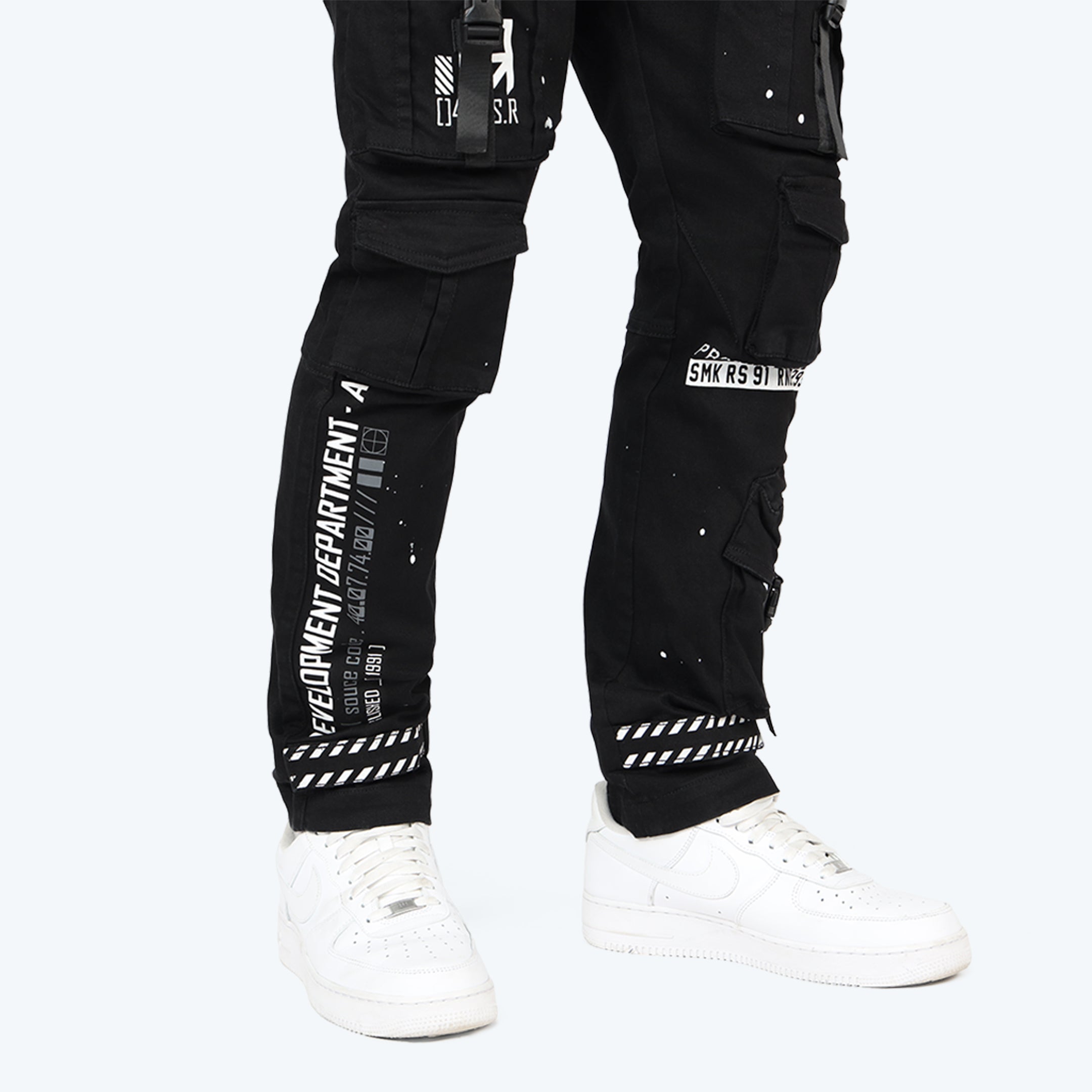 Slim Tapered Utility Twill Overalls - Black