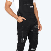 Slim Tapered Utility Twill Overalls - Black