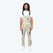 Slim Tapered Utility Twill Overalls - Khaki Hunting Camo