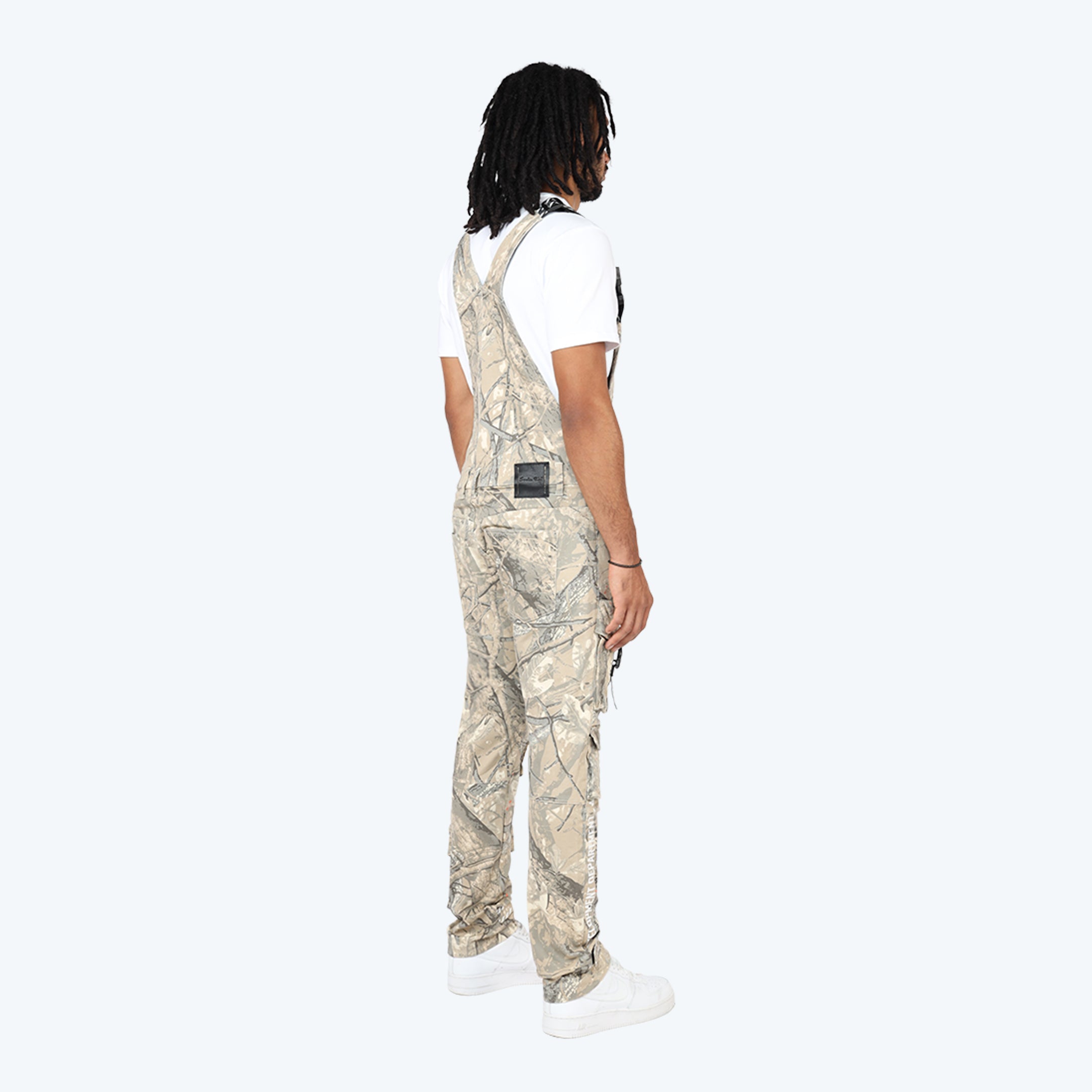 Slim Tapered Utility Twill Overalls - Khaki Hunting Camo