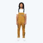 Slim Tapered Utility Twill Overalls - Wheat