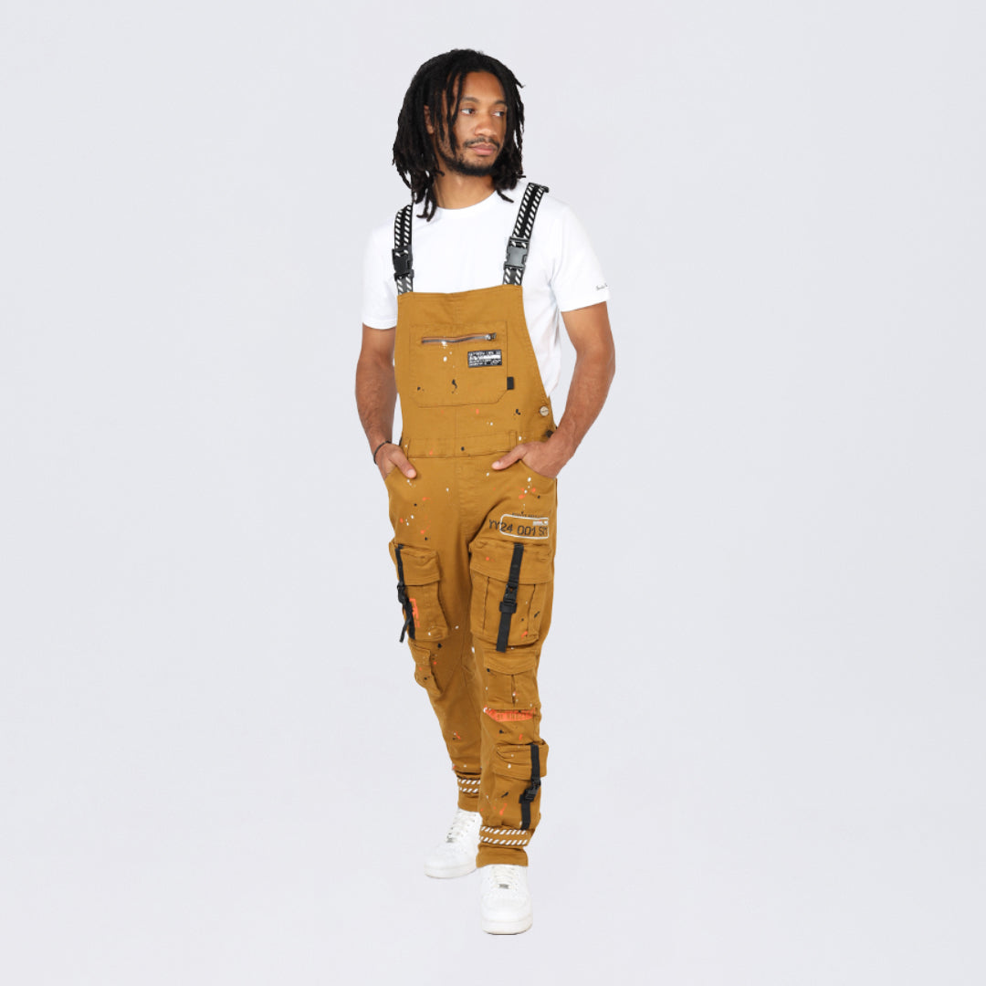 Slim Tapered Utility Twill Overalls - Wheat