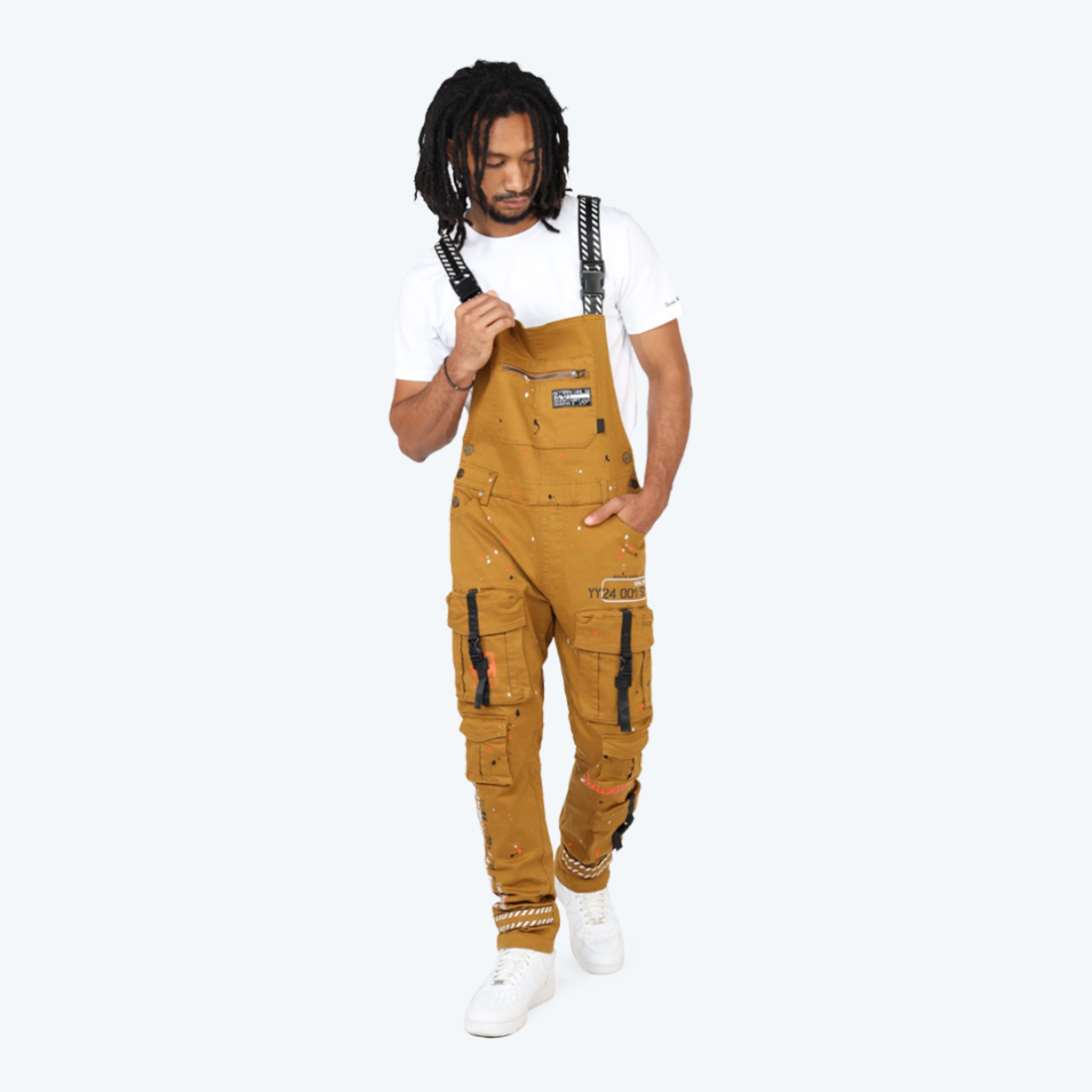 Slim Tapered Utility Twill Overalls - Wheat