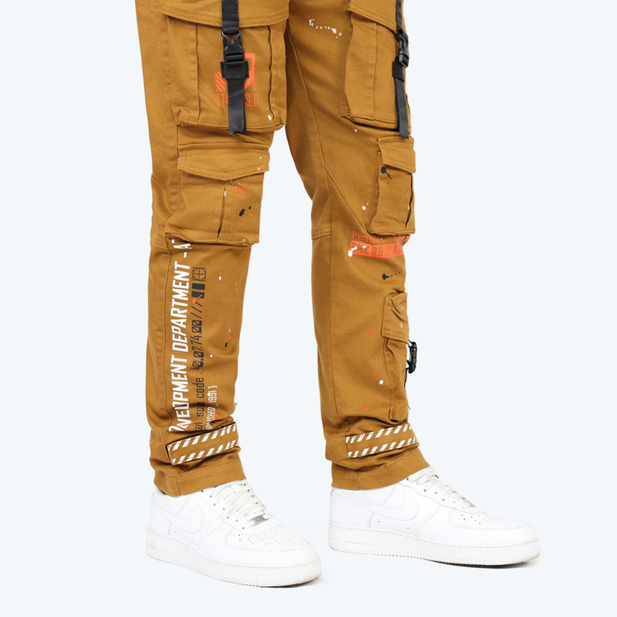 Slim Tapered Utility Twill Overalls - Wheat