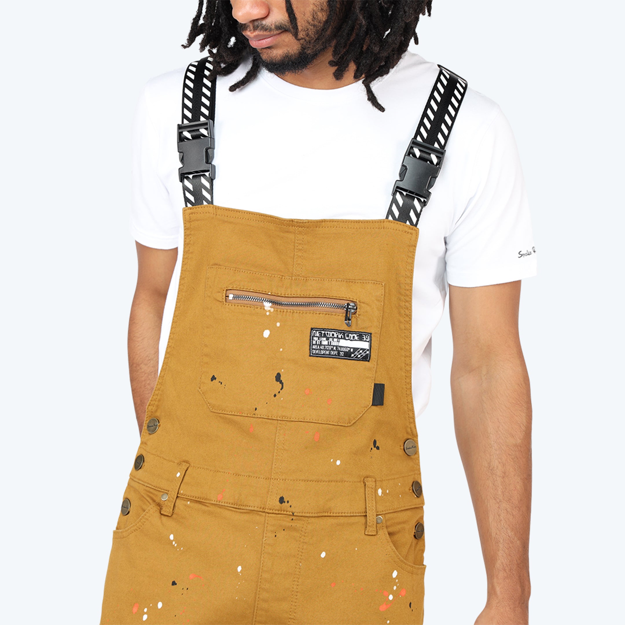 Slim Tapered Utility Twill Overalls - Wheat